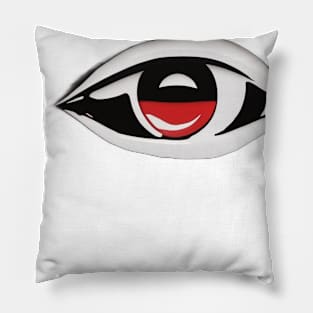 Abstract Red and Black Eye Design on Dark Background No. 550 Pillow