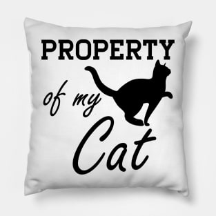 Cat - Property of  my cat Pillow