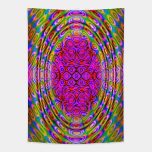 Oval Abstract Psychedelic Pattern Tapestry