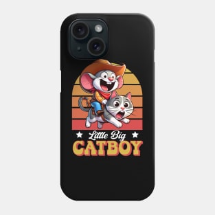 Cartoon Cowboy Mouse Riding on Cat - Little Big Catboy Phone Case