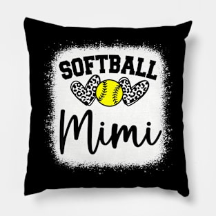 Personalized Softball Heart Tee Cute Mimi Women Softball Pillow