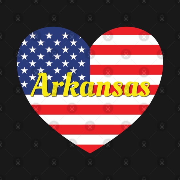 Arkansas American Flag Heart by DPattonPD