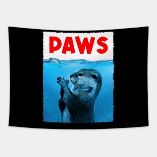 Otterly PAWS Chic Tee Triumph for Lovers of Adorable Aquatic Creatures Tapestry