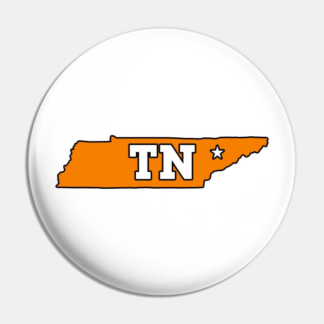 Tennessee State Orange Pin by BigOrangeShirtShop
