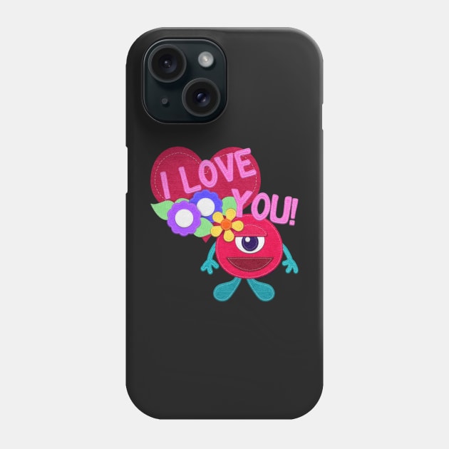 I Love You! Felt Monster Phone Case by CheriesArt