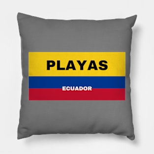 Playas City in Ecuadorian Flag Colors Pillow