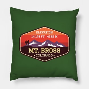 Mt Bross Colorado - 14ers Mountain Climbing Badge Pillow