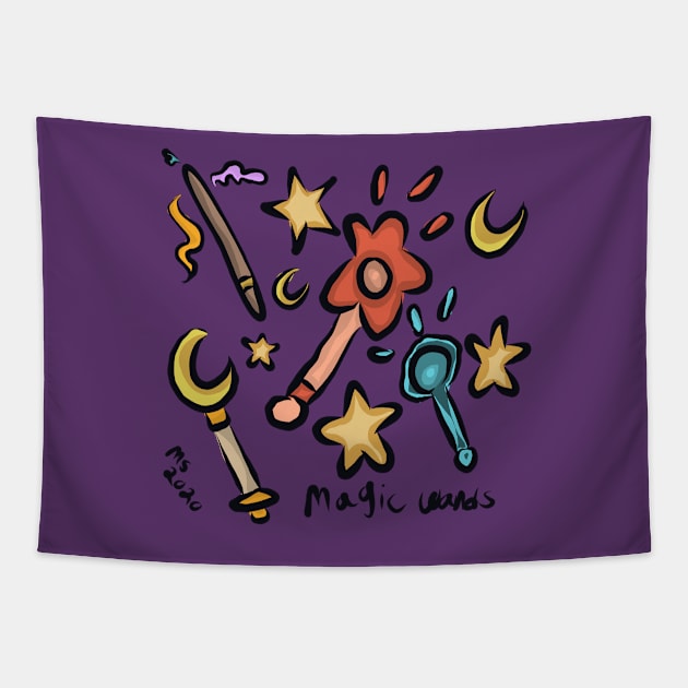 Magic Wands Tapestry by Thedisc0panda