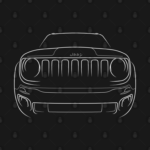 front/profile Jeep Renegade BU - stencil, white by mal_photography