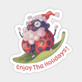 Enjoy The Holidays (skating Santa Bug) Magnet