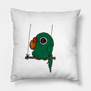 Parrot on a swing Pillow