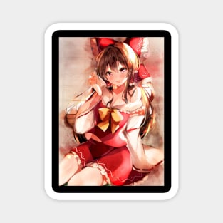 Hakurei Reimu Anime Watercolor Magnet