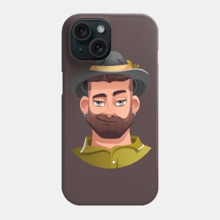 A brutal bearded man with a small smile Phone Case