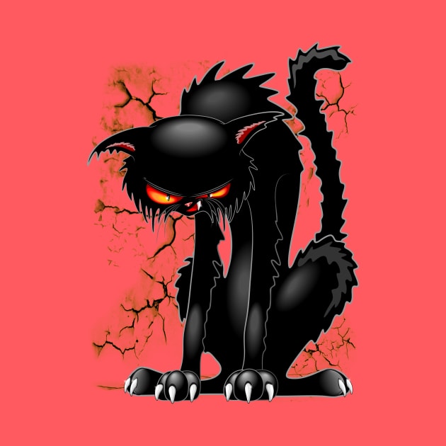 Black Cat Evil Angry Funny Character by BluedarkArt