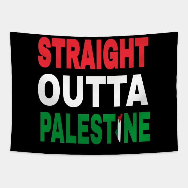 Straight Outta Palestine - Map - Back Tapestry by SubversiveWare