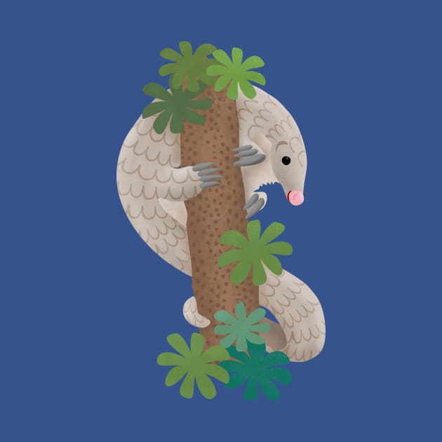 Cute happy pangolin anteater illustration by FrogFactory