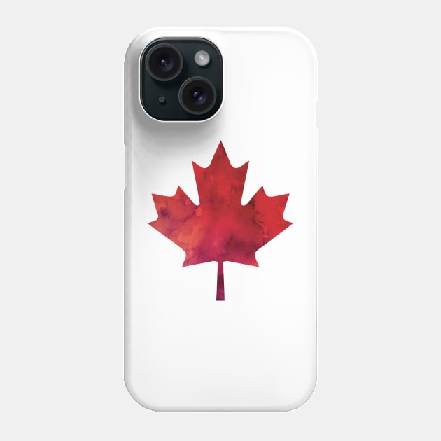 Canada Day Watercolour Maple Leaf Pattern Phone Case by tanyadraws