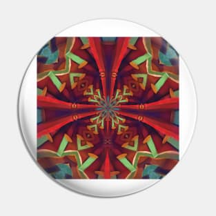 Red and Green Kaleidoskope Pin