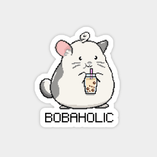 Bobaholic Pixel Mouse Loves Boba Tea! Magnet