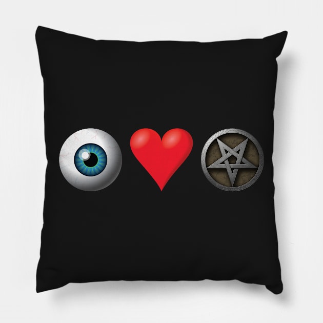 Eye Heart Satan Pillow by EvilTees