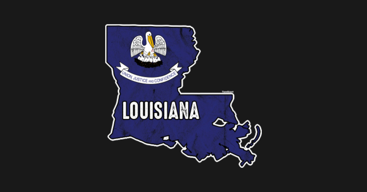 Louisiana State Map - Louisiana - T-Shirt | TeePublic