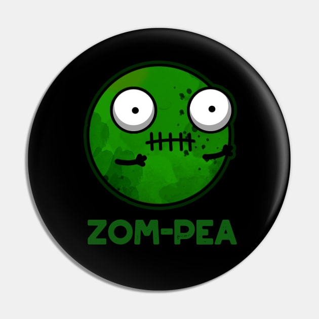 Zom-pea Cute Halloween Zombie Pea Pun Pin by punnybone