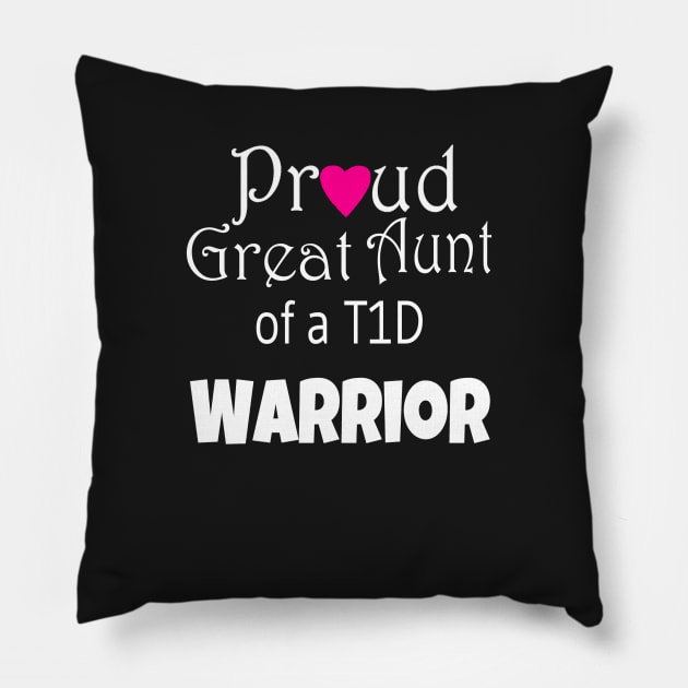 Proud  Great Aunt - White Text - Pink Heart Pillow by CatGirl101