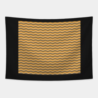 Mustard Yellow Wave Design Tapestry