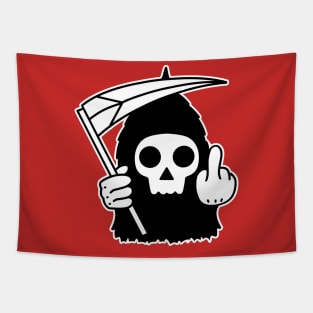 Cute Grim Reaper With Middle Finger Tapestry