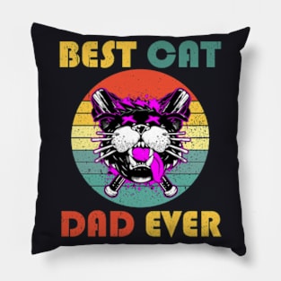 Best Cat Dad Ever Sunset Pillow