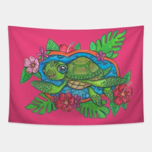 Cute Sea Turtle Tapestry