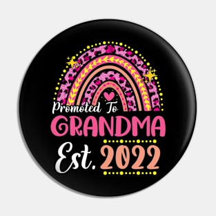 Promoted to Grandma Est.2022 Rainbow Mama to Be New Mama Pin