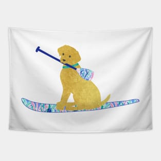 SUP Preppy Golden Retriever - Lilly Inspired Stand Up Paddle Board Tapestry