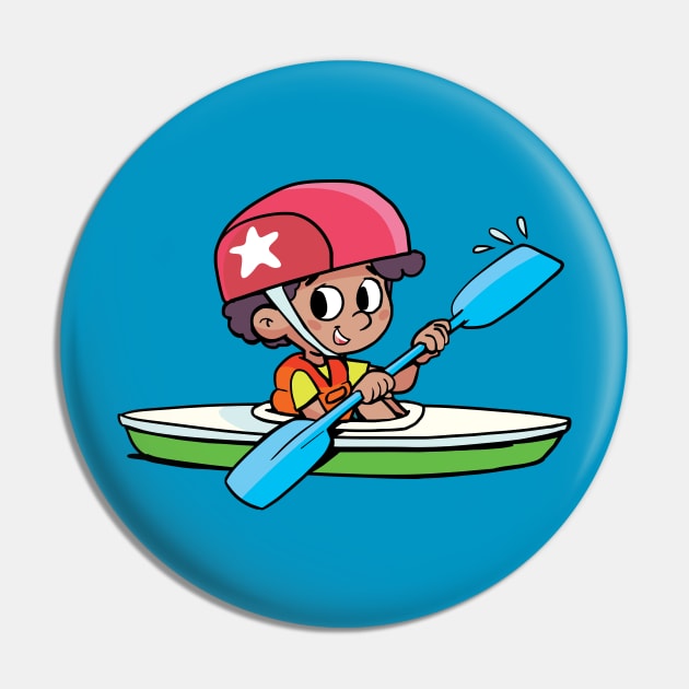 boy paddles in a canoe in sports equipment on fast waters Pin by duxpavlic