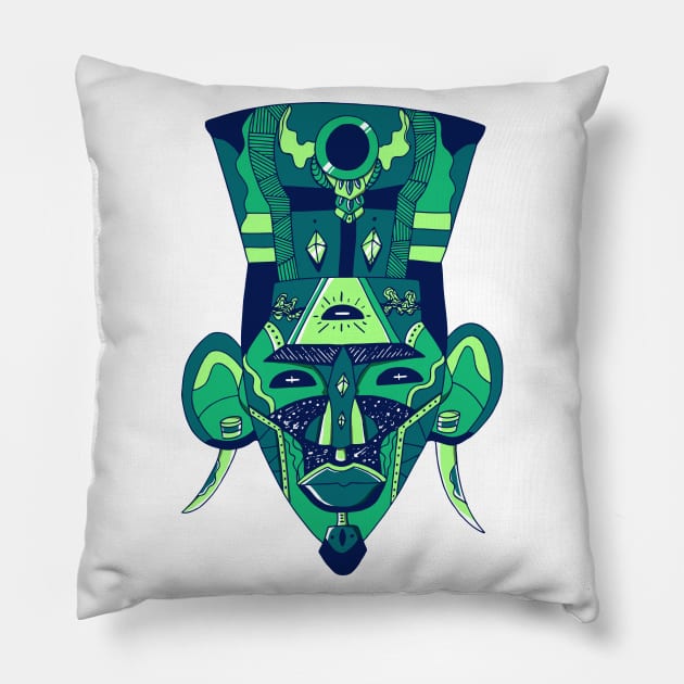 Ngreen African Mask 6 Pillow by kenallouis