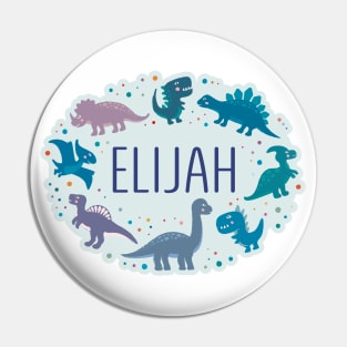 Elijah name surrounded by dinosaurs Pin