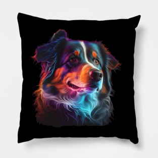 Neon Miniature American Shepherd Pillow