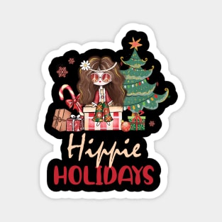 Hippie Holidays Christmas Magnet