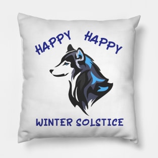 Winter Solstice 2018 Tshirt Yule Holiday Season | Dog Husky Pillow