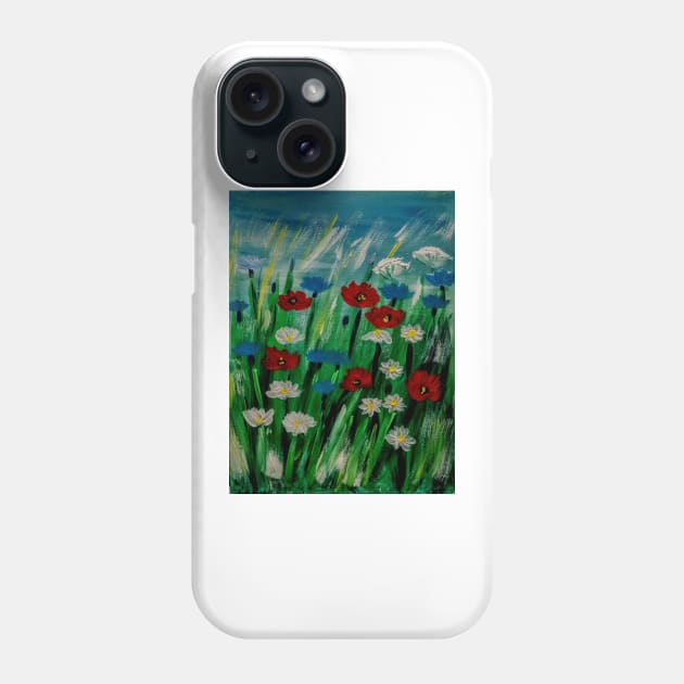 Some abstract wildflowers blowing in the wind Phone Case by kkartwork