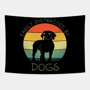 Easily Distracted By Dogs Shirt Dog Lover Women Funny Dogs Tapestry