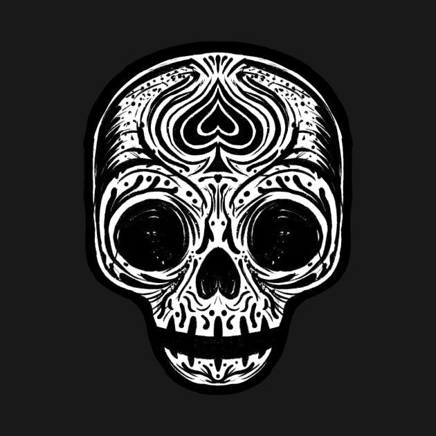 Sugar Skull - Black White by rudyfaber