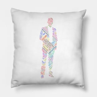 Businessman Work Silhouette Shape Text Word Cloud Pillow