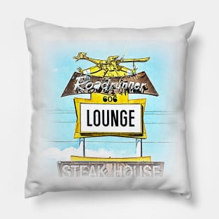 Roadrunner Lounge Steak House Socorro New Mexico by Debra Martz Pillow