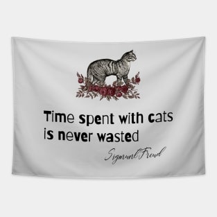 Cat Funny Quote with Illustration Tapestry