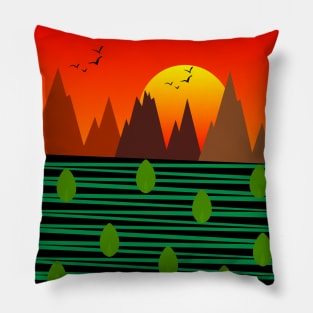 Minimalist sunset Pillow