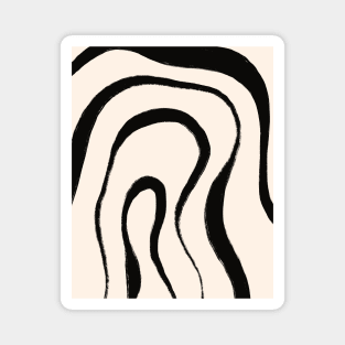 Rainbow Black and White Abstract Magnet