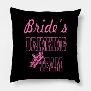 1980s cute pink bride's drinking team bachelorette party Pillow