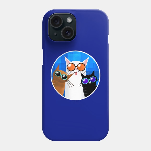 Three Cool Cats Phone Case by Scratch