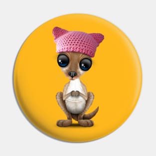 Cute Baby Kangaroo Wearing Pussy Hat Pin